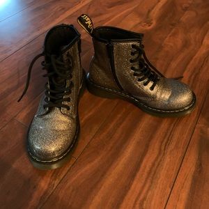 Silver sparkle Dr. Martens size 2. Worn only 2-3 times